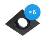 Fordelspakke 6x Noxion Forsænket Spot Boxi MR16 Vipbar sort | Udsnit 80mm - GU10 sokkel