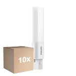Fordelspakke 10x Philips CorePro PL-S LED 3.5W - 840 Kold Hvid | 2-Pinde - Erstatter 7W