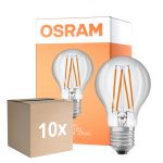 Fordelspakke 10x Osram Led Star Classic LED E27 Pære Filament Klar 4.9W 470lm - 827 Ekstra Varm Hvid | Lyssensor