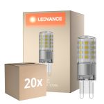Fordelspakke 20x Ledvance Performance LED Capsule Klar G9 4.4W 600lm - 827 Ekstra Varm Hvid | Dæmpbar - Erstatter 48W