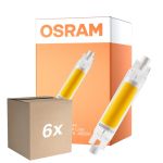 Fordelspakke 6x Osram LED Slim Line R7S LED R7S 78mm Klar 4.5W 470lm - 840 Kold Hvid | Erstatter 40W