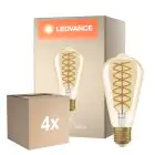 Fordelspakke 4x Osram Vintage 1906 LED E27 Edison Filament Guld 8.8W 806lm - 824 Ekstra Varm Hvid | Dæmpbar - Erstatter 60W